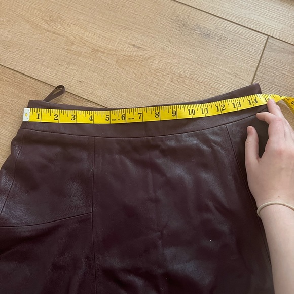 Limited Edition NWT Banana Republic Mauve Leather Pleated Skirt - Picture 6 of 7